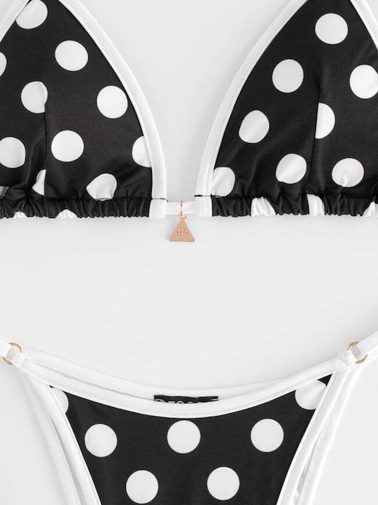 Set Bikini Triangle Polka Dot Black