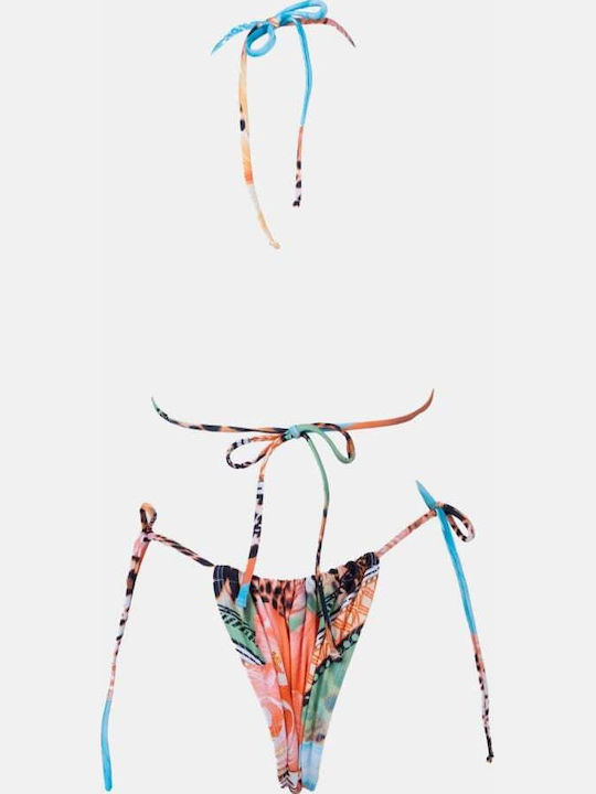 Set Bikini Τριγωνάκι Animal Print Πορτοκαλι