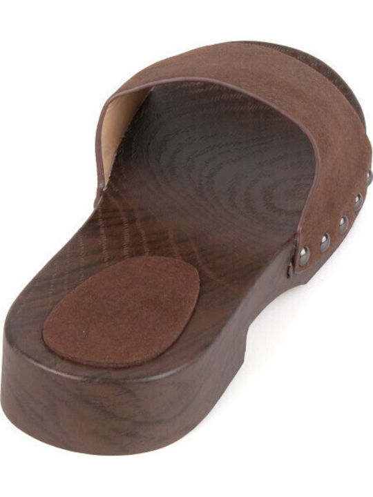 Flache Damen Sandalen Braun