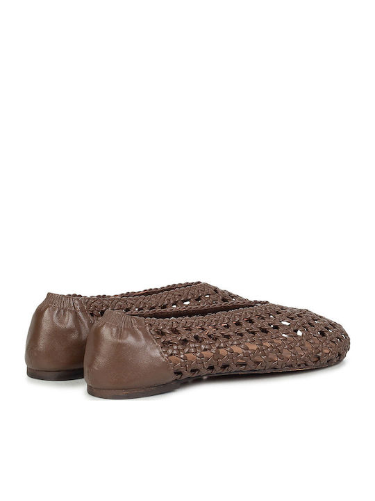 Women's Ballerina Shoes In Brown Colour
