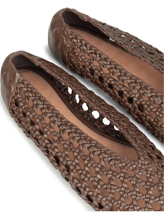 Women's Ballerina Shoes In Brown Colour