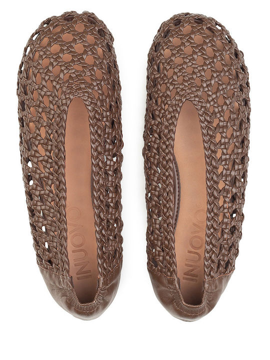 Women's Ballerina Shoes In Brown Colour