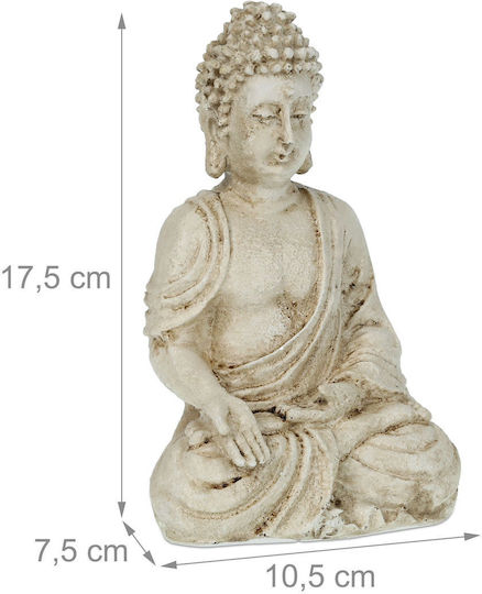 Relaxdays Dekorative Buddha Figur aus Polyresin 17,5x10,5x7,5cm