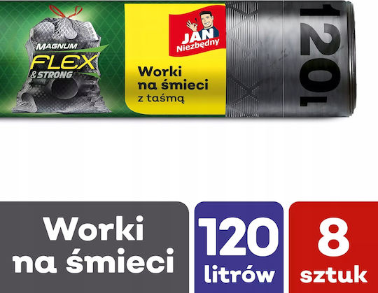 Jan Niezbędny Biodegradable Trash Bags Capacity 120lt 8 Pieces Black