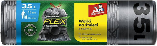 Jan Niezbędny Biologisch Abbaubare Müllsäcke mit 35lt Kapazität 15 Stück Schwarz