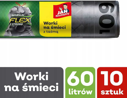 Jan Niezbędny Müllsäcke mit einem Fassungsvermögen von 60 lt 10 Stück Grau