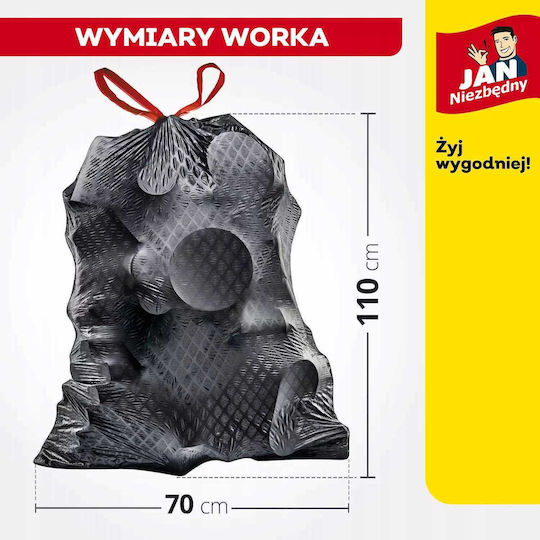 Jan Niezbędny Biodegradable Trash Bags Capacity 120lt 8 Pieces Black