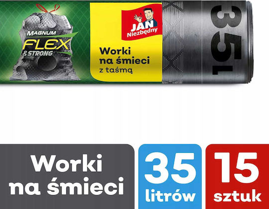 Jan Niezbędny Biologisch Abbaubare Müllsäcke mit 35lt Kapazität 15 Stück Schwarz
