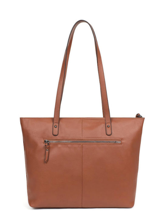 Geantă Dama Shopper Din Piele Tabac Maro
