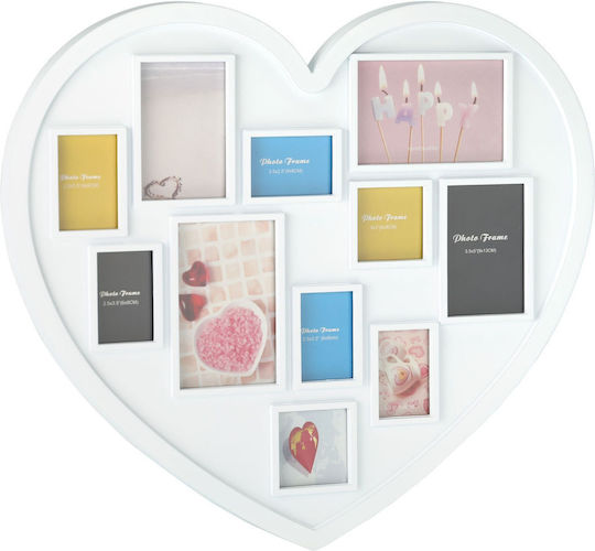 Relaxdays Multi Wall-Mounted Picture Frame 11 Photos Plastic With White Frame Relaxdays Multi Wall-Mounted Picture Frame 11 Photos Plastic With White Frame