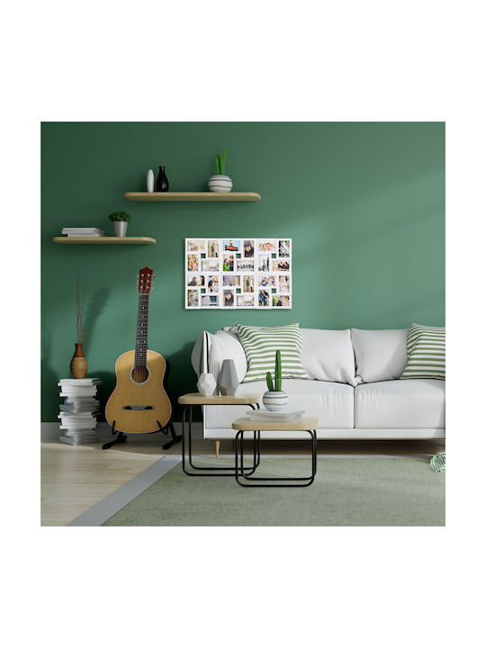 Relaxdays Πολυκορνίζα Τοίχου 24 Θέσεων Πλαστική με Λευκό Πλαίσιο