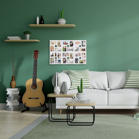 Relaxdays Πολυκορνίζα Τοίχου 24 Θέσεων Πλαστική με Λευκό Πλαίσιο