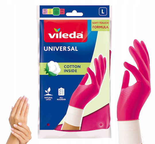 Vileda Звено Ръкавици За Почистване Universal Латекс Large