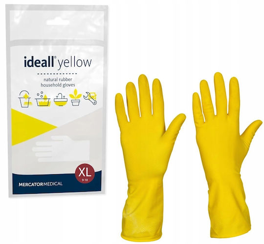 Mercator Medical Ζεύγος Γαντιών Καθαριότητας Latex Extra Large Κίτρινα
