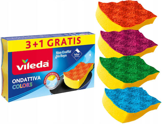 Vileda Pur Active Colors Sponge 4 Pcs