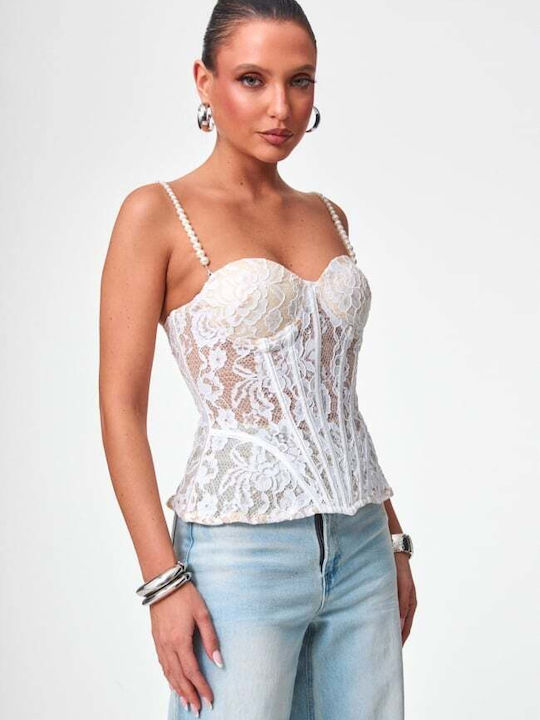 Women's Blouse Corset Top White