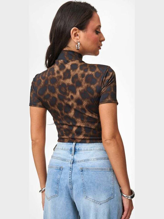 Decoro Damen-Bodysuit Cut Out Leopard