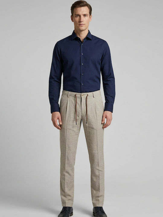 Herrenhosen Chinos Elastisch in Regulär Farbe Beige