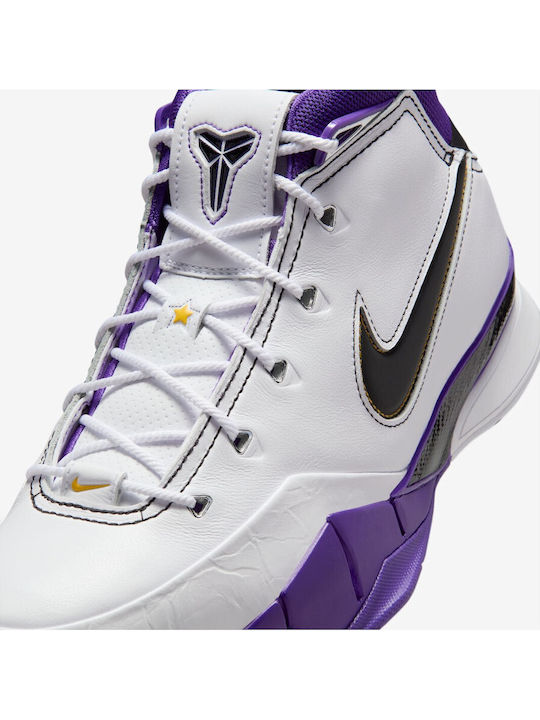 Kobe 1 Protro 81 Points High Basketball Shoes White Black Court Purple