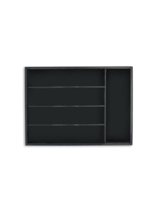 Relaxdays Tavă pentru Tacâmuri de Sertar Din Lemn 34x25x4.5cm Neagră