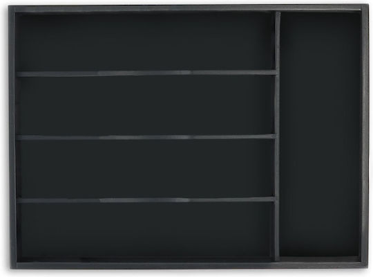 Relaxdays Divizor Sertar pentru Tacâmuri din Lemn în Culoare Neagră 25x4.5x34cm Relaxdays Divizor Sertar pentru Tacâmuri din Lemn în Culoare Neagră 25x4.5x34cm