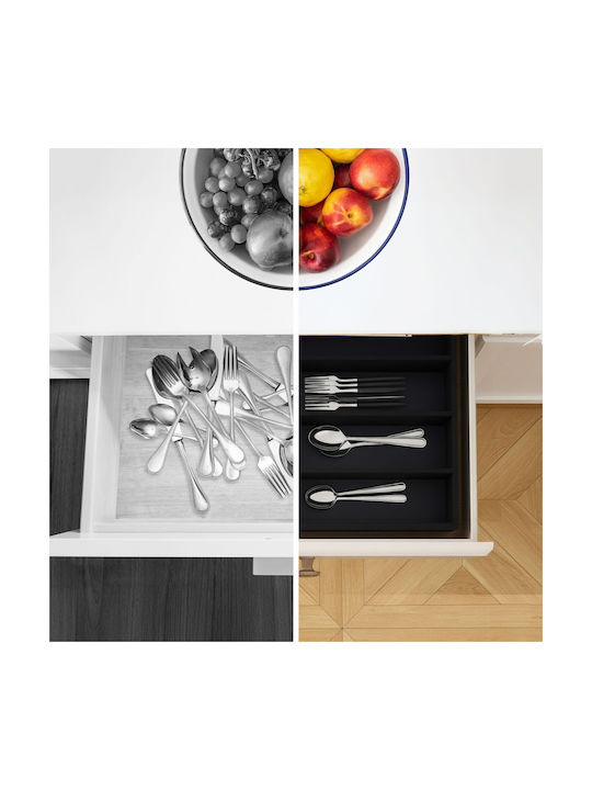 Relaxdays Tăvi Pentru Tacâmuri De Sertar Din Lemn 35.5x25.5x5cm Neagră