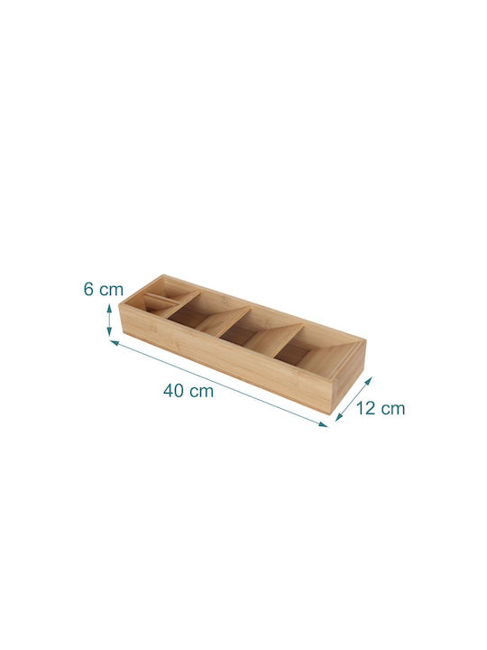 Relaxdays Tăvi Pentru Tacâmuri De Sertar Din Lemn 40x12x6cm Bej