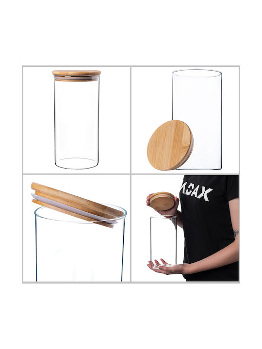 Kadax Set 3Stücke Lebensmittelgläser Allgemeine Verwendung mit Deckel Glas Transparent 1400ml 3Stücke