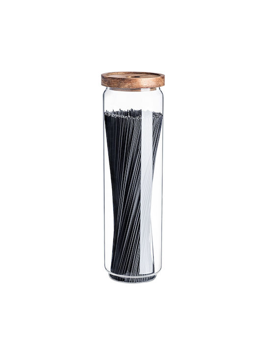 Kadax Set of 3 Vases for Tea Pasta Sugar Cereals Coffee with Lid Glass Transparent 1550ml 3 Pieces
