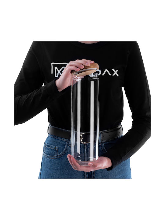 Kadax Set of 3 Vases for Tea Pasta Sugar Cereals Coffee with Lid Glass Transparent 1550ml 3 Pieces