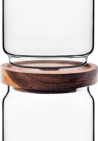Kadax Set of 3 Vases for Tea Pasta Sugar Cereals Coffee with Lid Glass Transparent 1550ml 3 Pieces