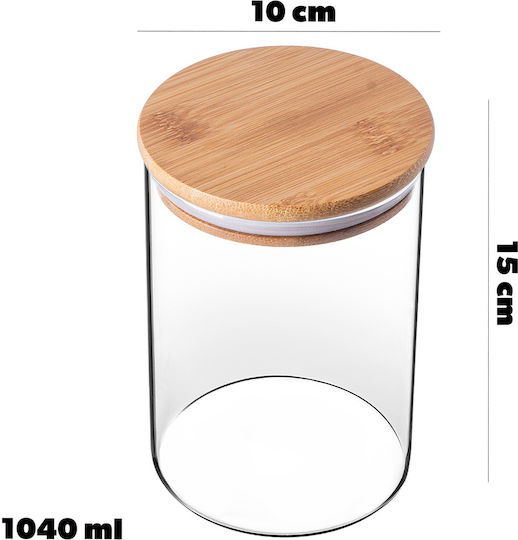 Kadax Set 3Stücke Lebensmittelgläser Allgemeine Verwendung mit Glasdeckel Transparent 1040ml