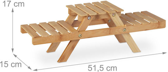Relaxdays Етажерка за саксии Бежова 17x51.5x15см