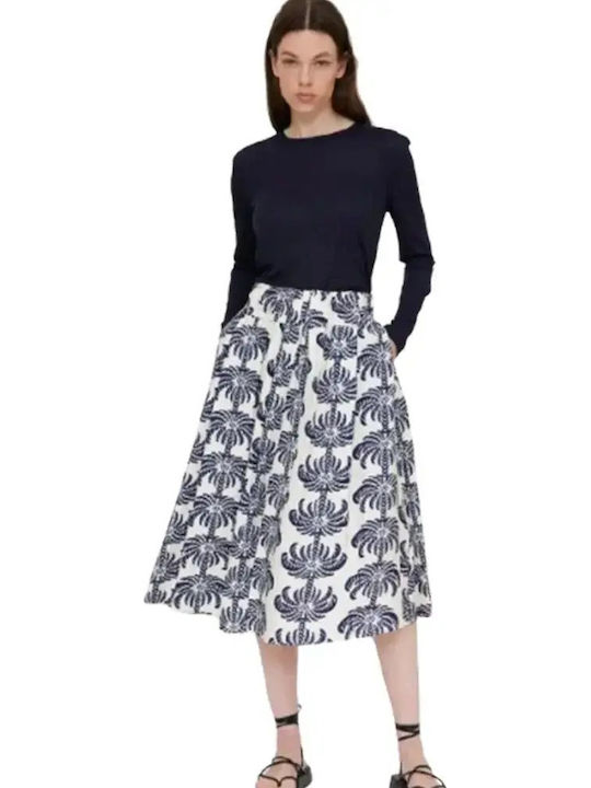 Fustă Midi Palms Spring Print