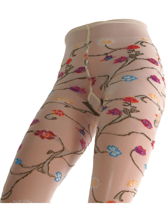 Women's Pantyhose 80 Den Multicolour Floral