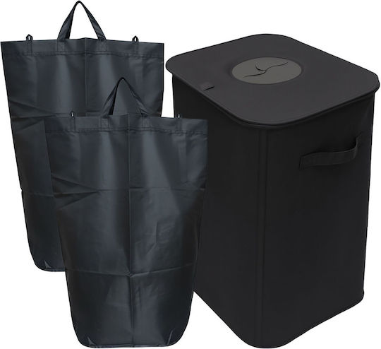 Relaxdays Coș De Gunoi Din Plastic Pentru Reciclare 100 Lt Negru
