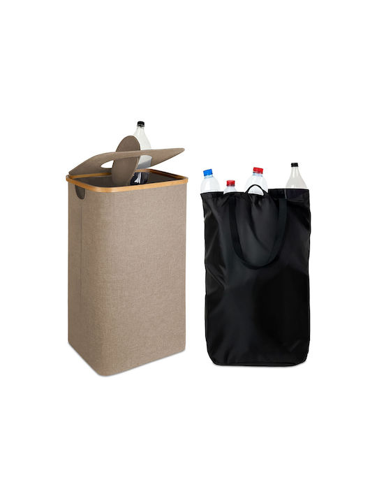 Relaxdays Căldare de Reciclare Plastic Bej 100l