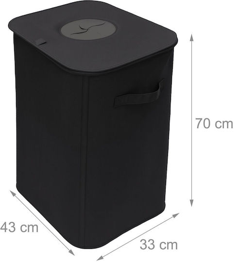 Relaxdays Coș De Gunoi Din Plastic Pentru Reciclare 100 Lt Negru