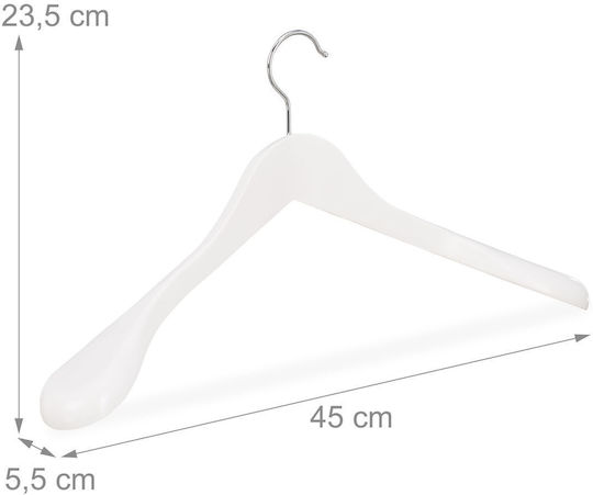 Relaxdays Clothes Hanger White 10029407_49 10 Pieces