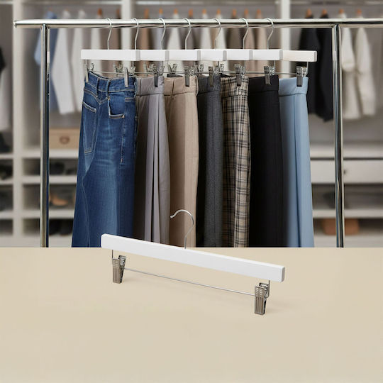 Relaxdays Kremastră Dulap pentru Pantaloni din Lemn Alb 10029411_49 12 Bucăți