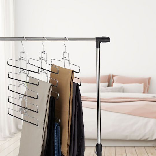 Relaxdays Cărlig Dulap pentru Pantaloni Metalic Argintiu 10029428 3 Bucăți