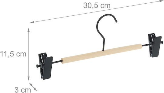 Relaxdays Cărlig De Dulap Pentru Pantaloni Din Lemn Bej 10037725 10 Bucăți