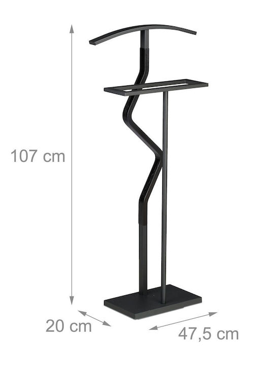 Relaxdays Kremastră de Podea din Metal Neagră 107x47.5cm