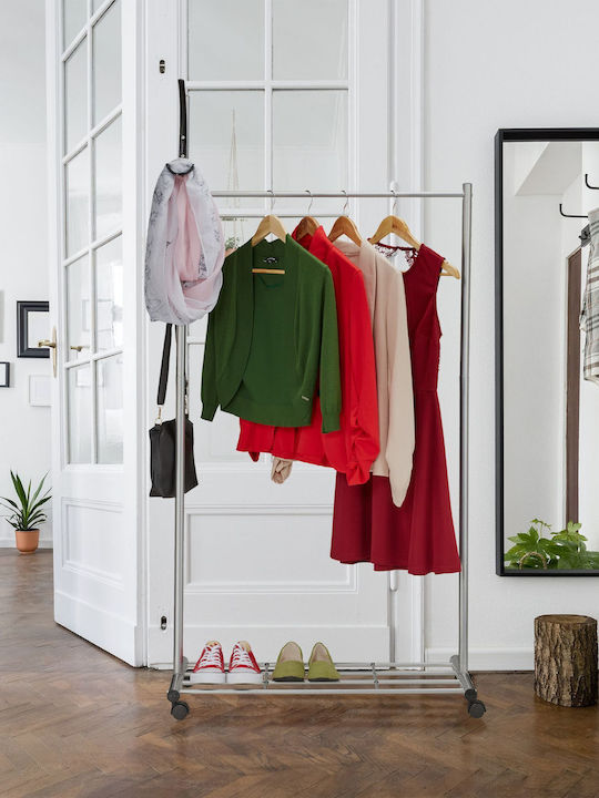 Relaxdays Trolley Rack de Podea din Metal Argintiu 165x80cm