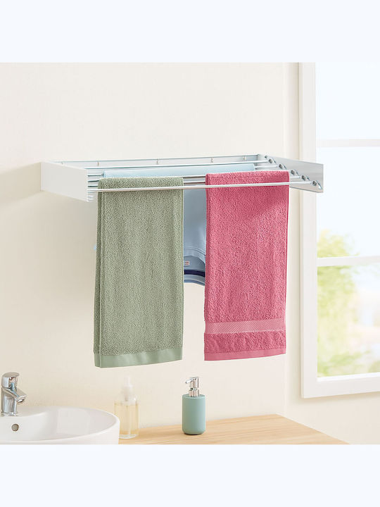 Relaxdays Uscătoare Rufe Pliabilă De Perete Inox Cu Lungimea Suportului De Uscare A Hainelor 4m