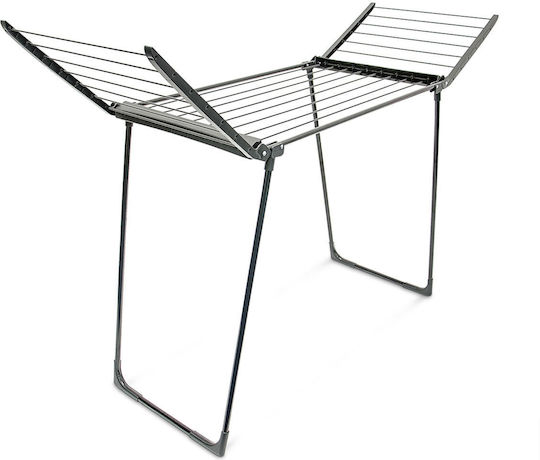 Relaxdays Folding Floor Clothes Drying Rack Stainless Steel 104x54.5cm