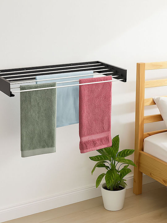 Relaxdays Uscătoare De Rufe Pliabilă De Perete Inox Cu Lungimea Suportului De Uscare A Hainelor 4m