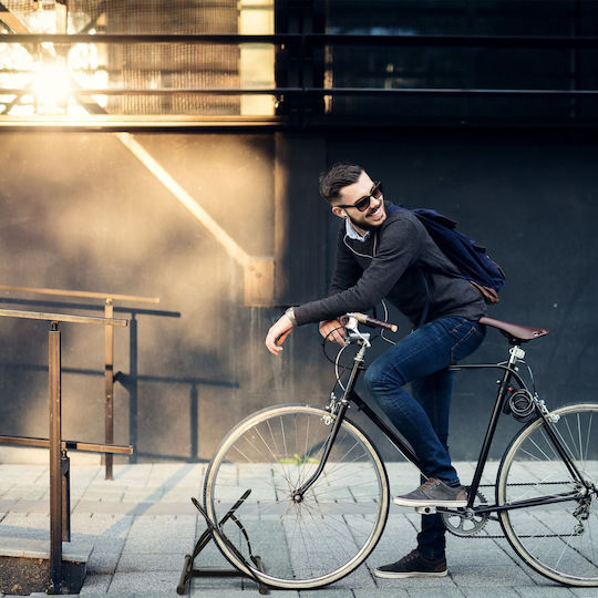 Relaxdays Bară De Parcare Pentru Biciclete Cu 2 Compartimente