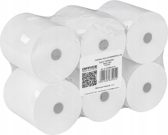 Office Products Термична Касова Лента П80xШ80мм с Дължина 80м 6 Бройки