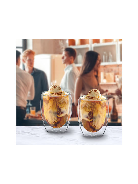 Relaxdays Pahar Cafea Freddo Din Sticlă 350ml